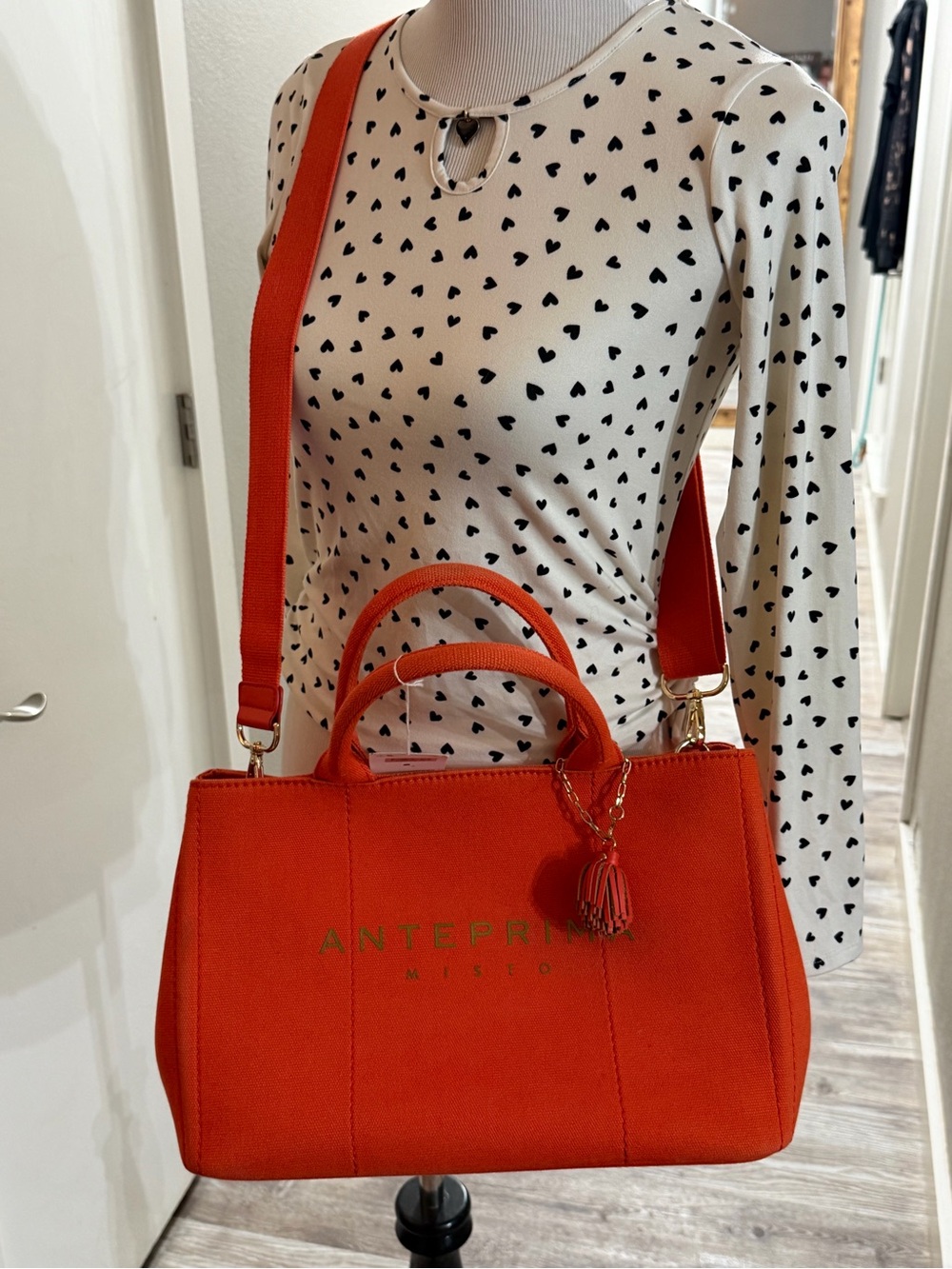 Authentic Anteprima Orange Tote Bag with Detachable Strap